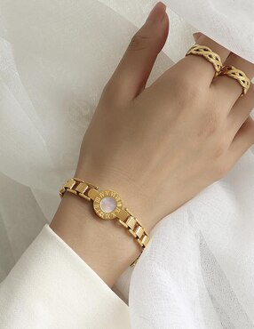 Pulsera Moon de oro laminado 8 K acabado brillante