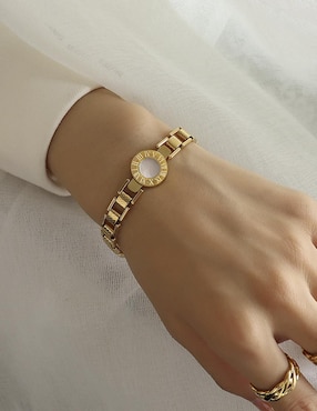 Pulsera Moon de oro laminado 8 K acabado brillante