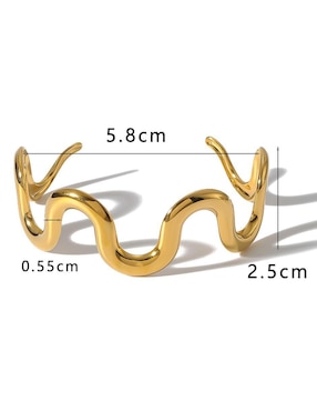 Brazalete Moon de oro laminado 8 K acabado brillante