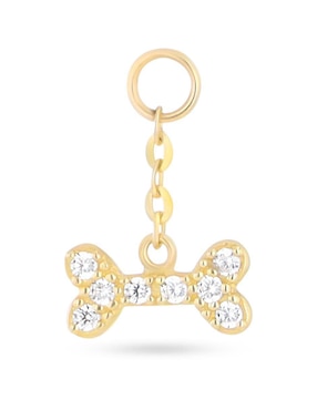Charm de huesito Joyerias Bizzarro de oro amarillo 14 K zirconia