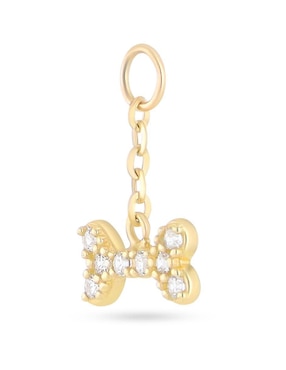 Charm de huesito Joyerias Bizzarro de oro amarillo 14 K zirconia
