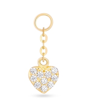 Charm de corazón Joyerias Bizzarro de oro amarillo 14 K zirconia