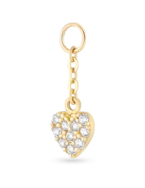 Charm de corazón Joyerias Bizzarro de oro amarillo 14 K zirconia