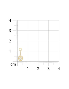 Charm de corazón Joyerias Bizzarro de oro amarillo 14 K zirconia