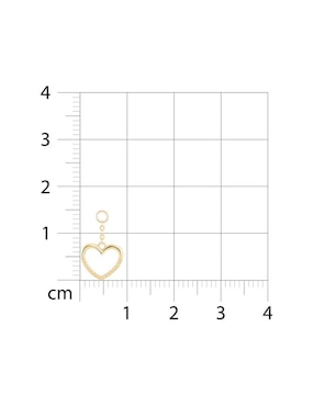 Charm de corazón Joyerias Bizzarro de oro amarillo 14 K