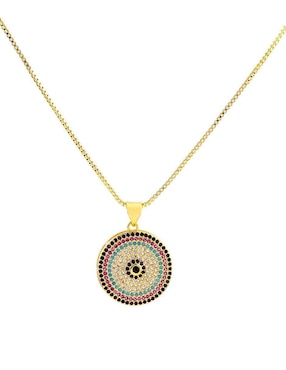 Collar con dije circular Yoiko Aura 18 K