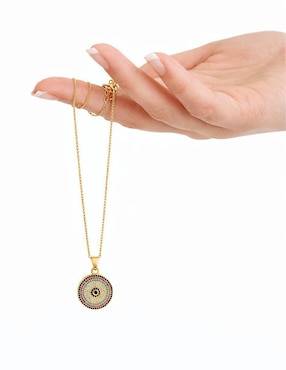 Collar con dije circular Yoiko Aura 18 K
