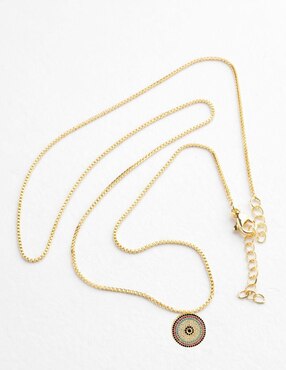 Collar con dije circular Yoiko Aura 18 K