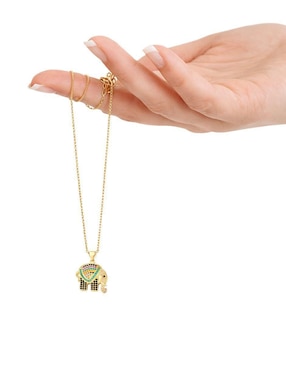 Collar con dije de elefante Yoiko Kala 18 K