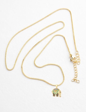 Collar con dije de elefante Yoiko Kala 18 K