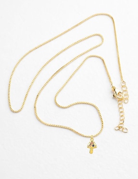 Collar con dije de hongo Yoiko Myra 18 K