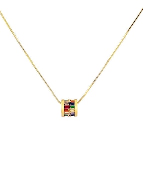 Collar con dije de cilindro Yoiko Prisma Vivo 18 K