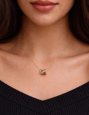 Collar con dije de cilindro Yoiko Prisma Vivo 18 K