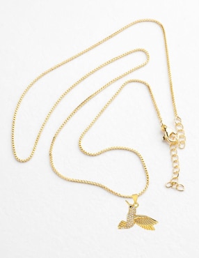 Collar con dije de colibrí Yoiko Lumina 18 K