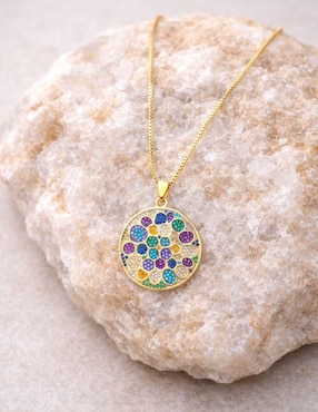 Collar con dije circular Yoiko Chromia 18 K