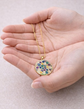 Collar con dije circular Yoiko Chromia 18 K