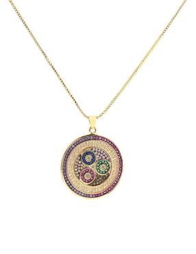 Collar con dije circular Yoiko Orbis 18 K