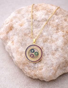 Collar con dije circular Yoiko Orbis 18 K