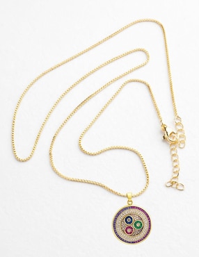 Collar con dije circular Yoiko Orbis 18 K