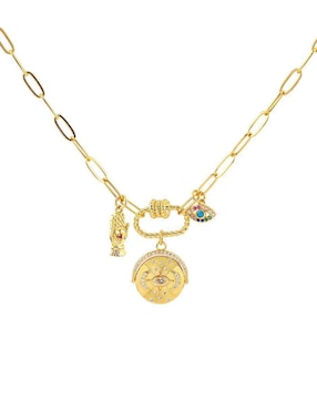 Collar con dije circular Yoiko Auralis 18 K