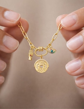 Collar con dije circular Yoiko Auralis 18 K