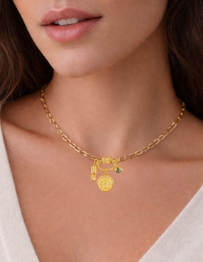 Collar con dije circular Yoiko Auralis 18 K