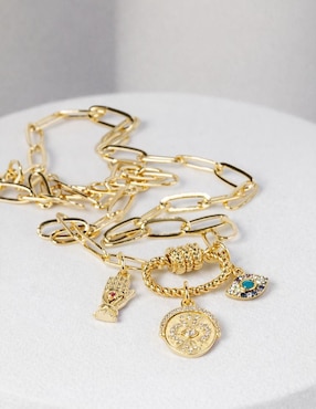 Collar con dije circular Yoiko Auralis 18 K