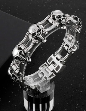 Pulsera Nira calaveras acabado brillante