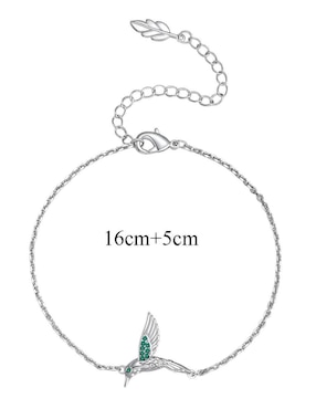 Pulsera Güish de plata acabado liso