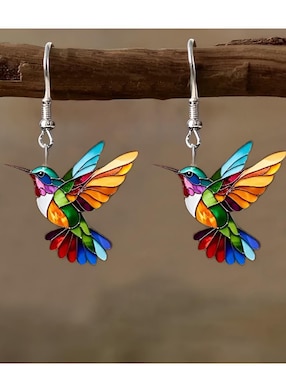Aretes cortos de colibrí Xtellar con acabado brillante