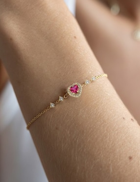 Pulsera Carmela Mía con zirconia 14 K acabado baño de oro