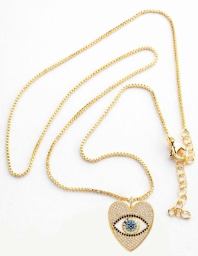 Collar con dije de corazón Yoiko con acabado baño de oro 18 K