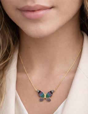 Collar de mariposa Yoiko Metamorfia con acabado baño de oro 18 K