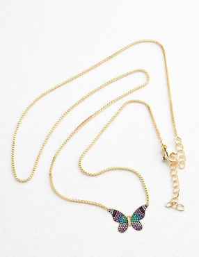 Collar de mariposa Yoiko Metamorfia con acabado baño de oro 18 K
