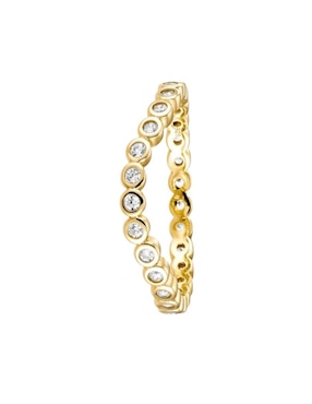 Anillo semicircular Les Néréides Classic Revisite de plata P 925 cristal con acabado baño de oro
