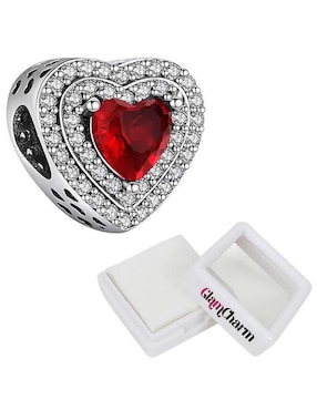 Charm de corazón Glamcharm San Valentín de plata P 925