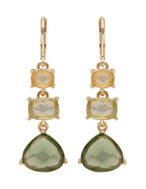 Aretes largos Anne Klein Tampa con acabado pavé