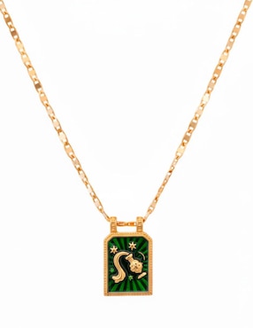 Collar con dije de signo zodiacal Nira de oro laminado 10 K