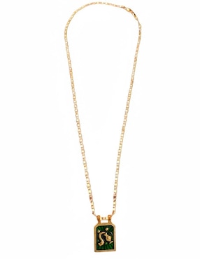 Collar con dije de signo zodiacal Nira de oro laminado 10 K
