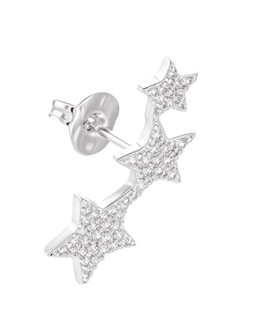 Aretes cortos de estrella Carmela Mía 14 K con acabado baño de oro zirconia