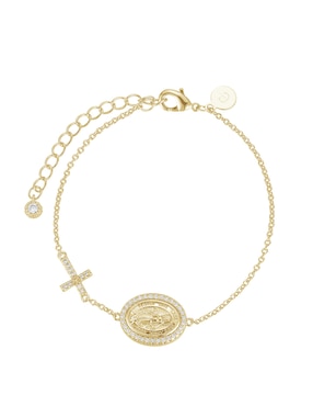 Pulsera Carmela Mía con zirconia 14 K acabado baño de oro