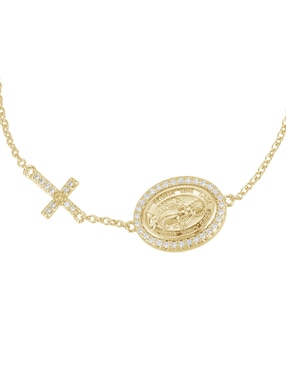Pulsera Carmela Mía con zirconia 14 K acabado baño de oro