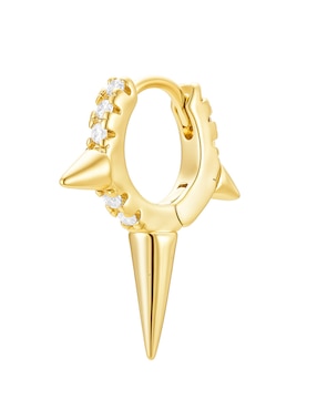Aretes huggies Carmela Mía 14 K con acabado baño de oro zirconia