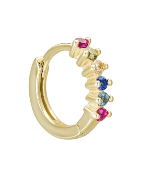 Aretes huggies circulares Carmela Mía 14 K con acabado baño de oro zirconia