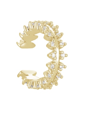 Arete ear cuff Carmela Mía 14 K con acabado baño de oro zirconia