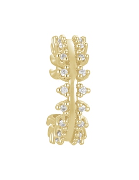 Arete ear cuff Carmela Mía 14 K con acabado baño de oro zirconia