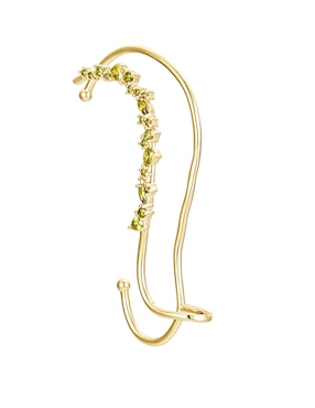 Arete ear cuff Carmela Mía 14 K con acabado baño de oro zirconia