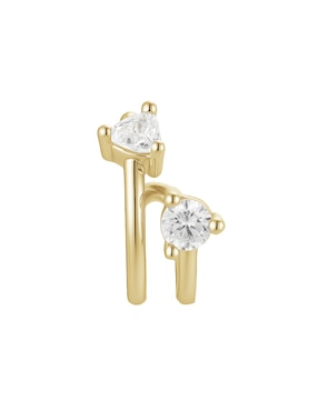 Arete ear cuff Carmela Mía 14 K con acabado baño de oro zirconia