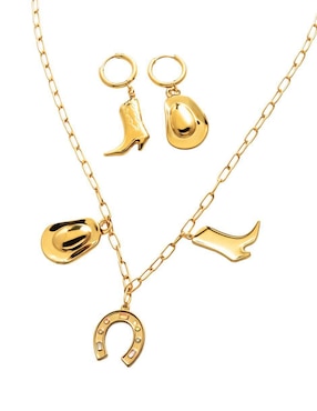 Aretes y collar de Bota Yoiko Country