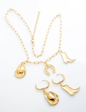 Aretes y collar de Bota Yoiko Country